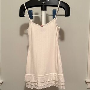 Edikted Pointelle Ruffle Mini Dress